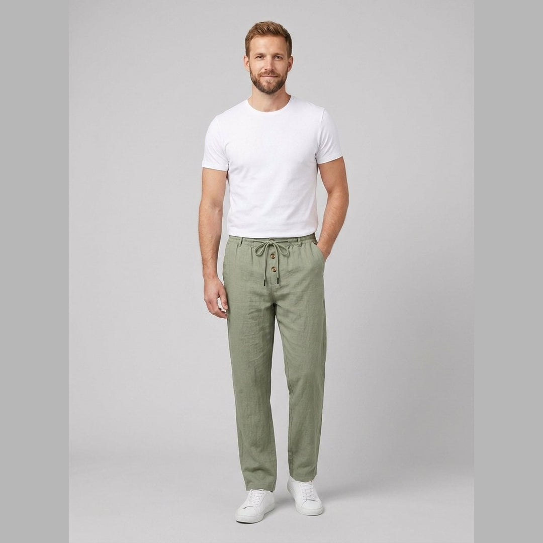 Wanderlust green linen pants