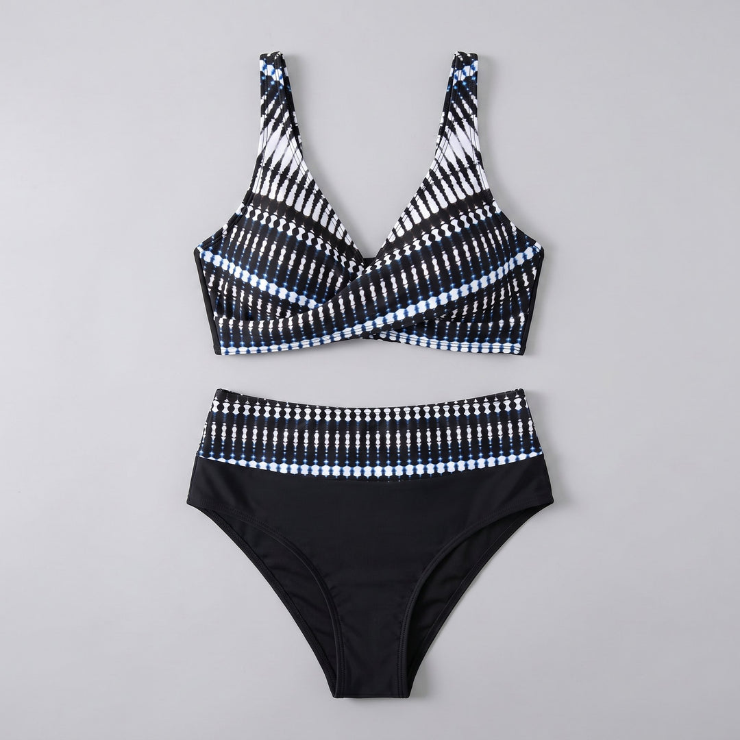 Wavy bikini set black