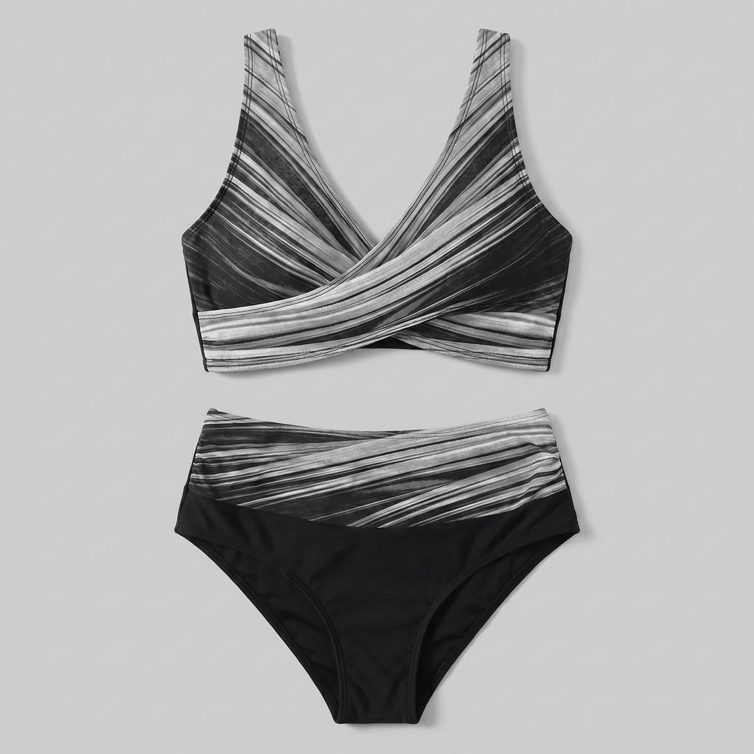Wavy bikini set gray