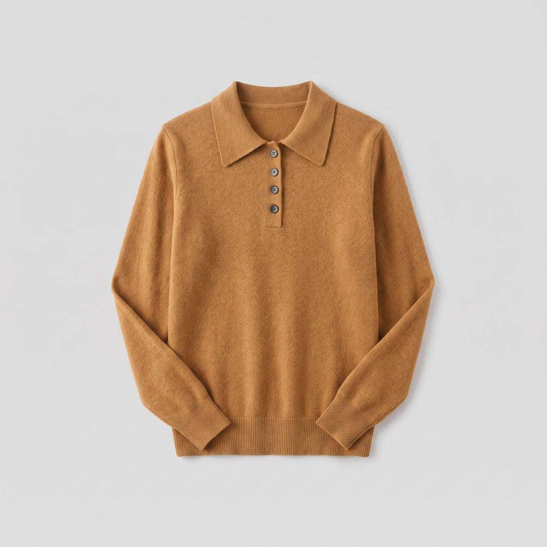 West polo sweater product flat lay