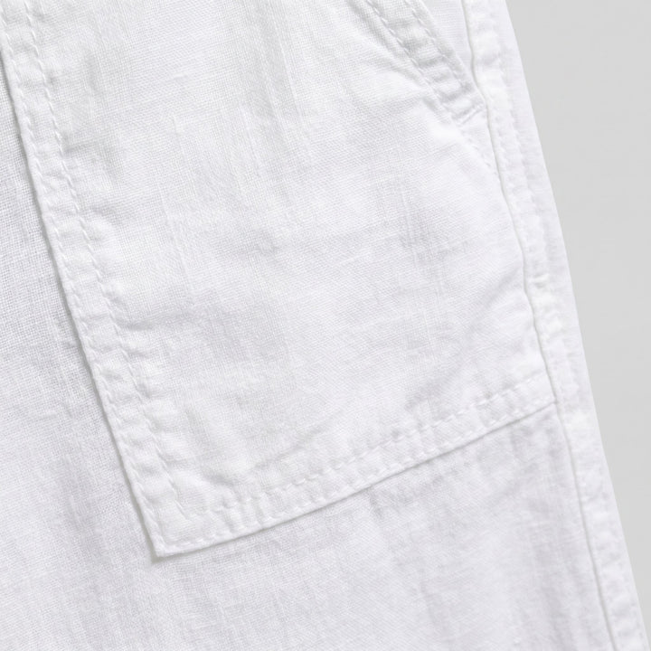Wexford white linen fabric close-up