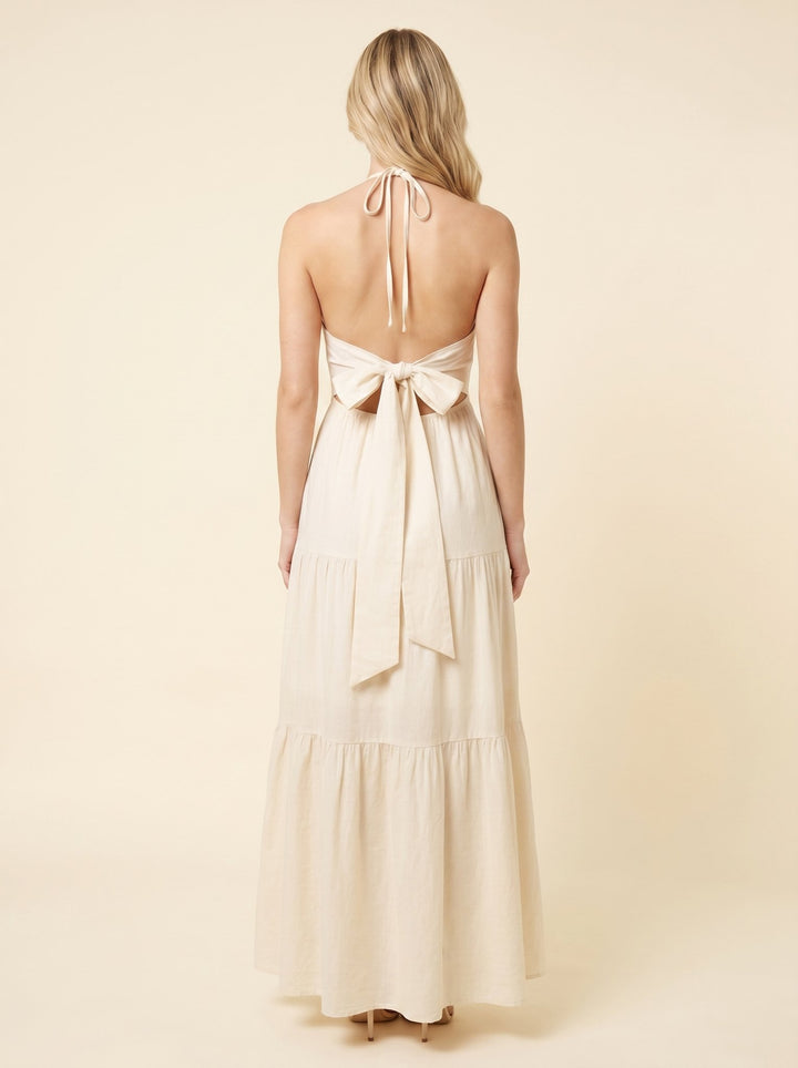 Willa maxi dress off white halter back