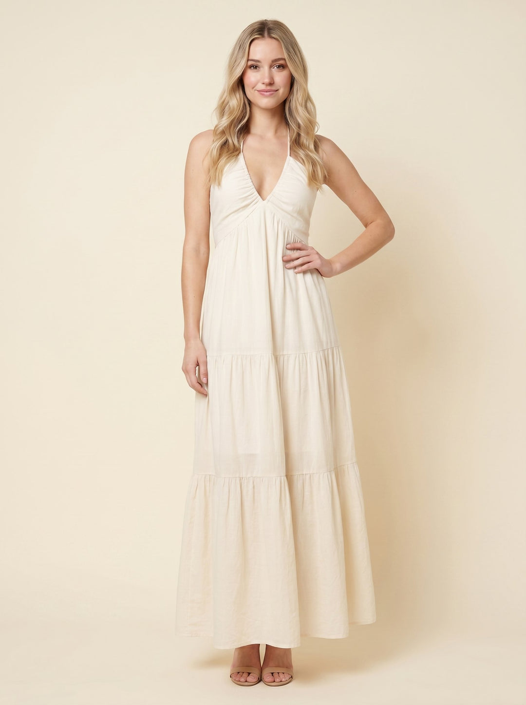 Willa maxi dress off white on model