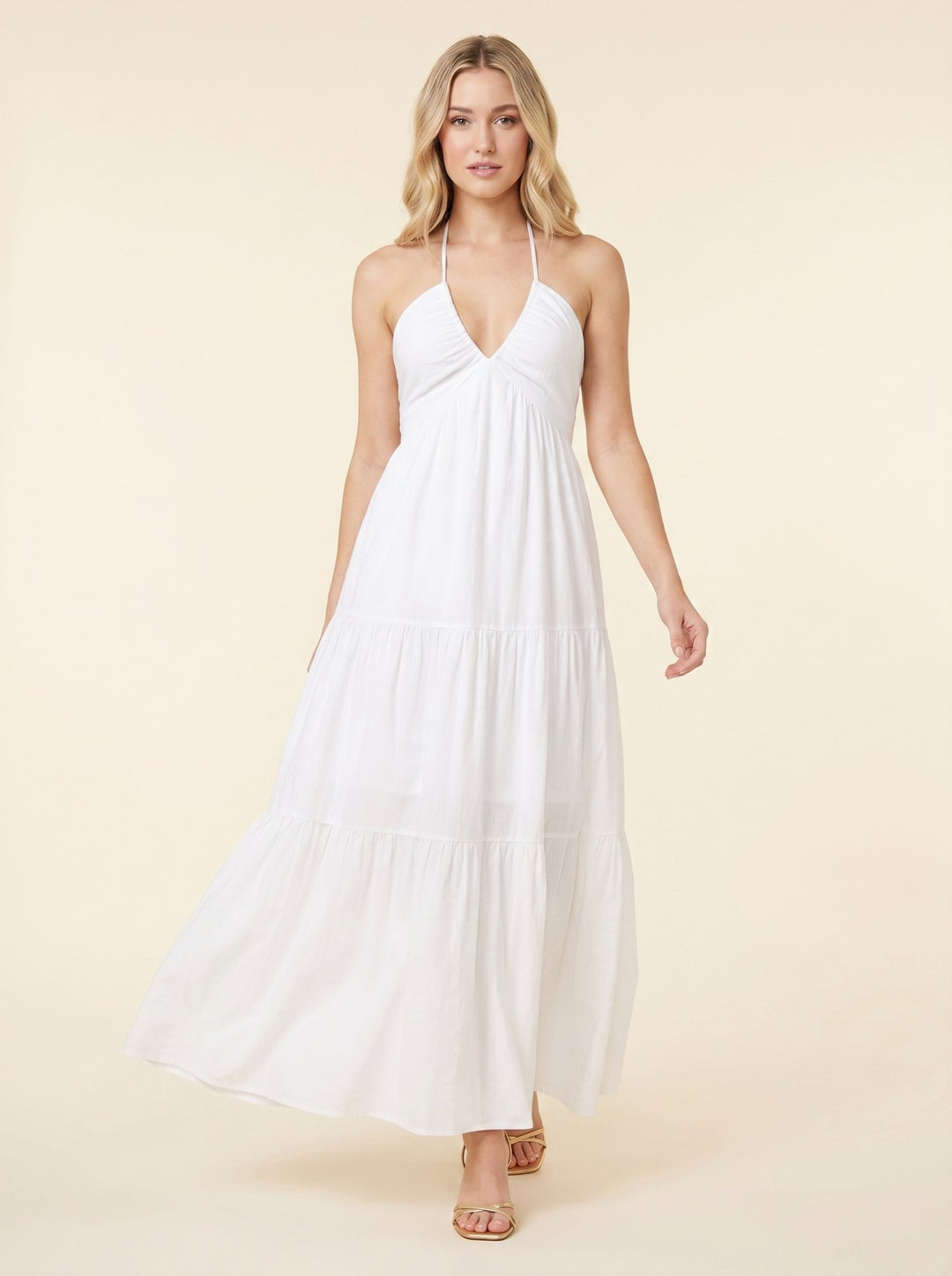 Willa maxi dress white on model
