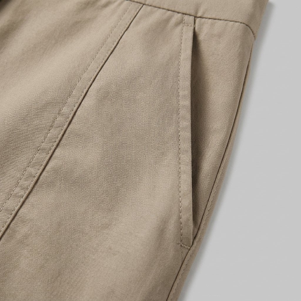 Willa taupe cotton skort fabric close-up