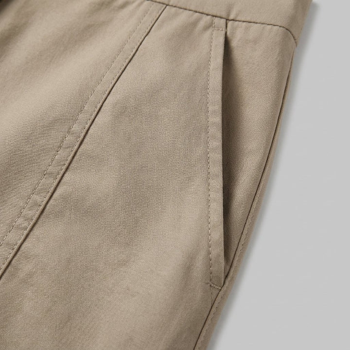 Willa taupe cotton skort fabric close-up