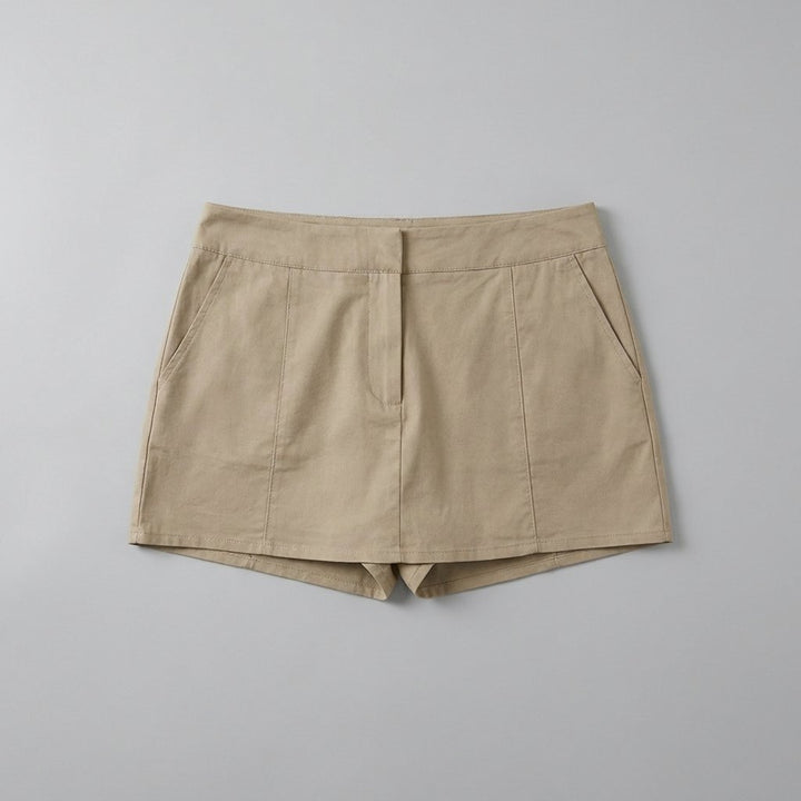 Willa taupe mini skort, product flat-lay