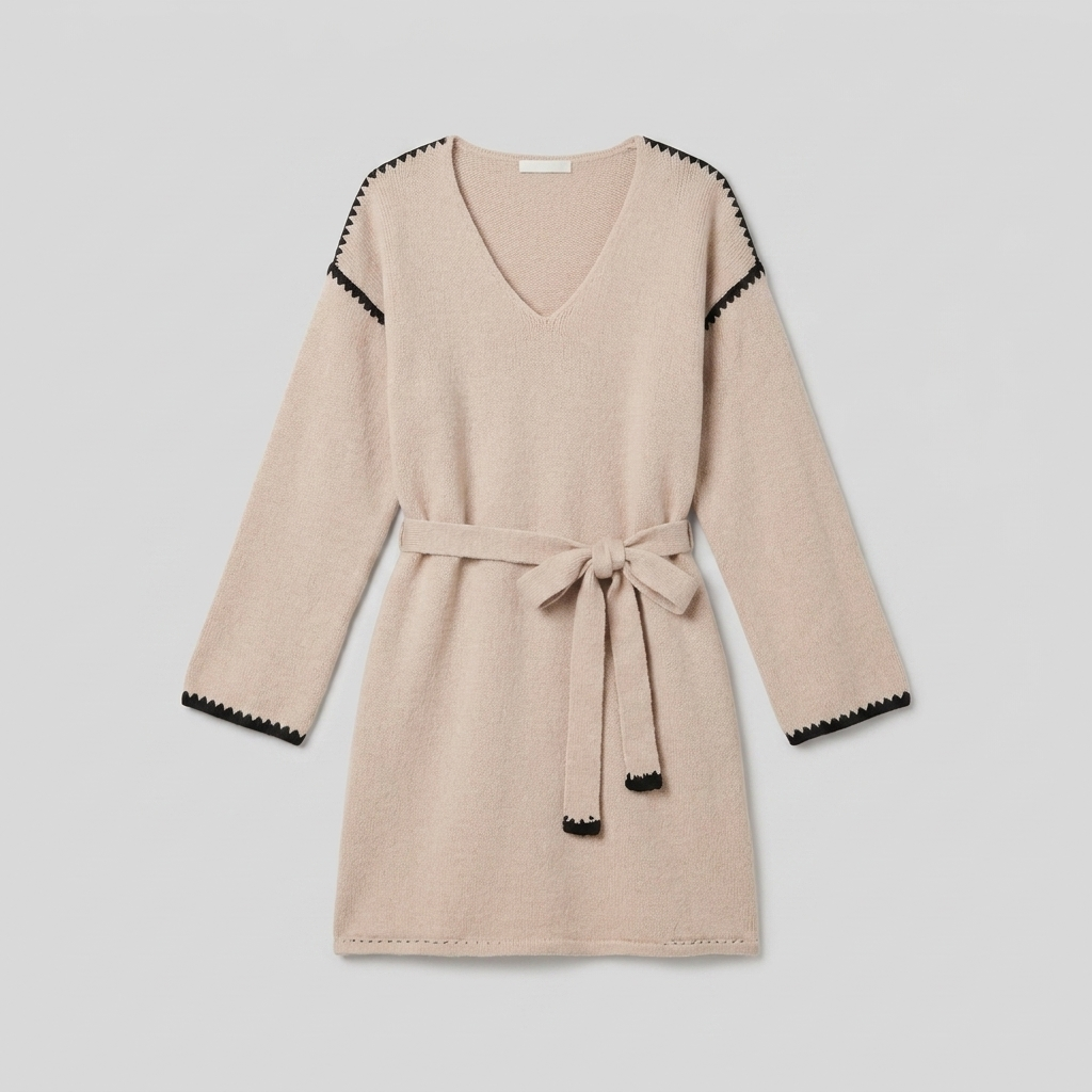 Wilma knit v-neck dress product flat-lay