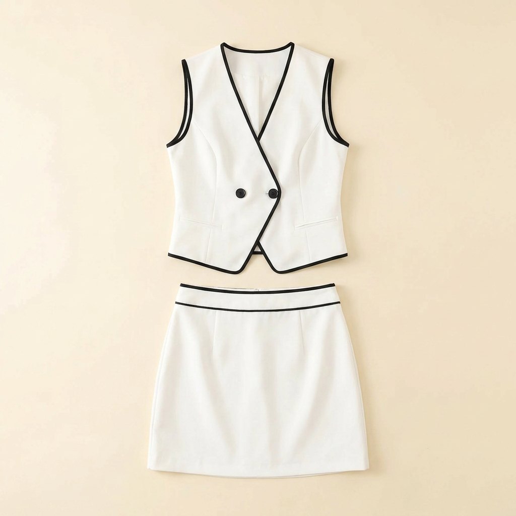 Wina white suit flat lay