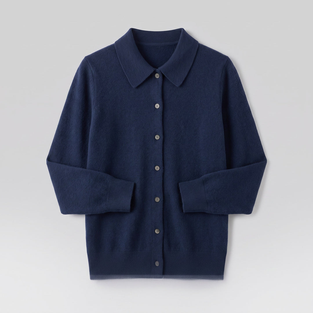 Windsor polo cardigan product flat lay
