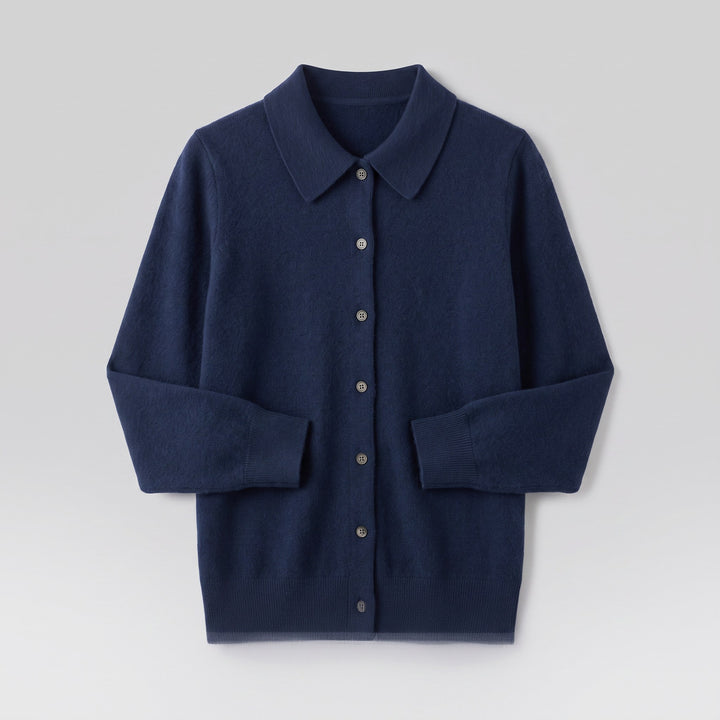Windsor polo cardigan product flat lay