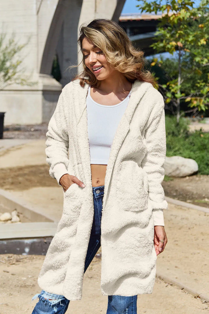 Wren teddy jacket cream front