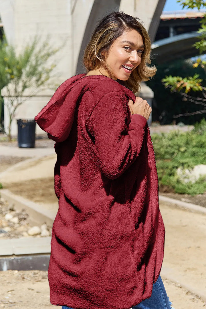 Wren teddy jacket thumbhole cuff detail