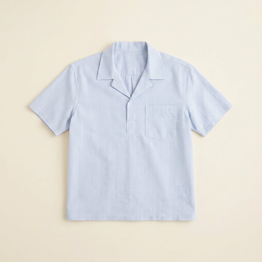 Yarrow men's blue pinstripe shirt product flat lay