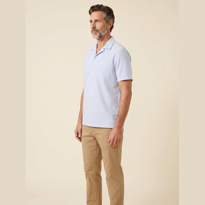 Yarrow men's blue pinstripe shirt side