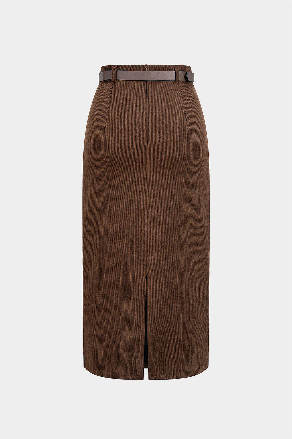 Ti | Corduroy Belted Waist Skirt