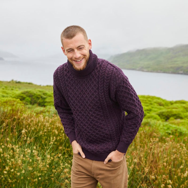 Aran | Fisherman Turtleneck Wool Sweater