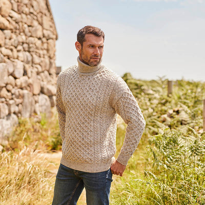 Aran | Fisherman Turtleneck Wool Sweater