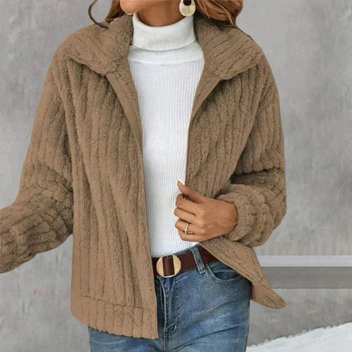Women's Plush Shawl-Collar Cardigan, Loose Fit, Five Colours