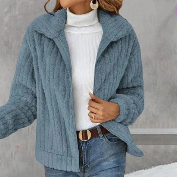 Women's Plush Shawl-Collar Cardigan, Loose Fit, Five Colours
