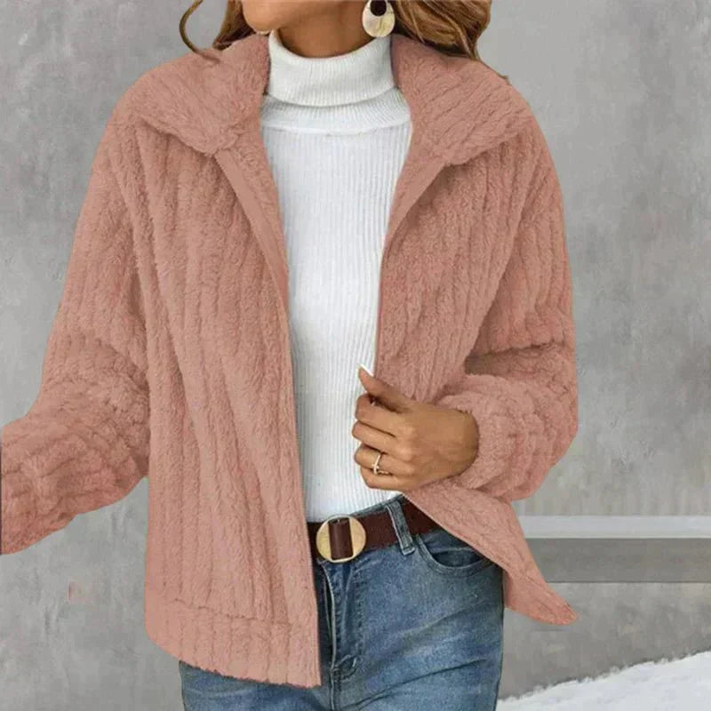 Women's Plush Shawl-Collar Cardigan, Loose Fit, Five Colours