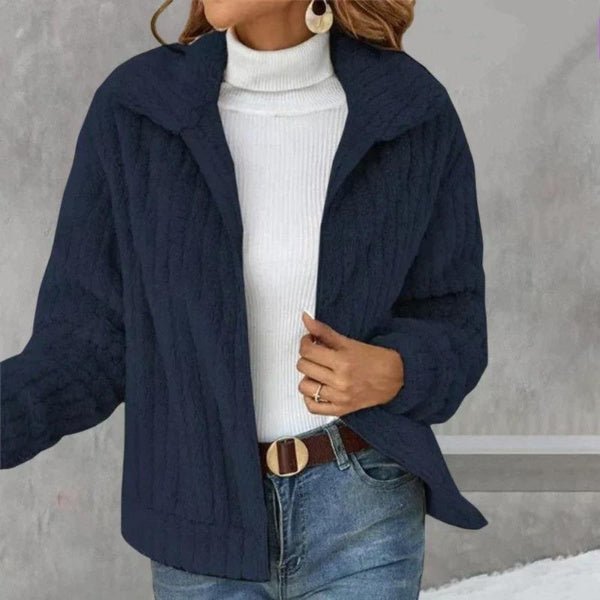 Women's Plush Shawl-Collar Cardigan, Loose Fit, Five Colours